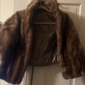 Warm brown real fur shall